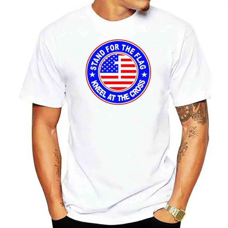 STAND FOR THE FLAG - KNEEL AT THE CROSS Classic T-Shirt