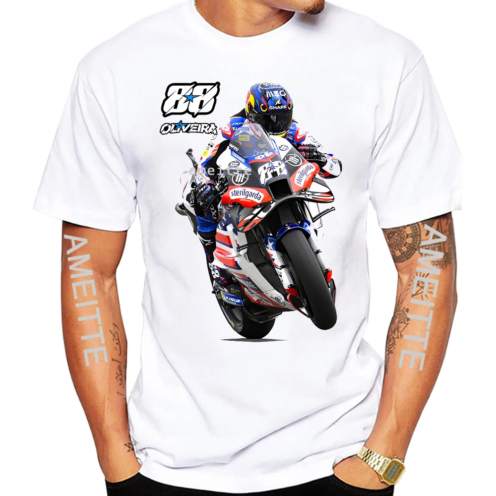 New Summer Men Short Sleeve Legend Miguel Oliveira 88 GP Race T-Shirt Sport Boy Casual Tees Mans Motorcycle Riding White Tops