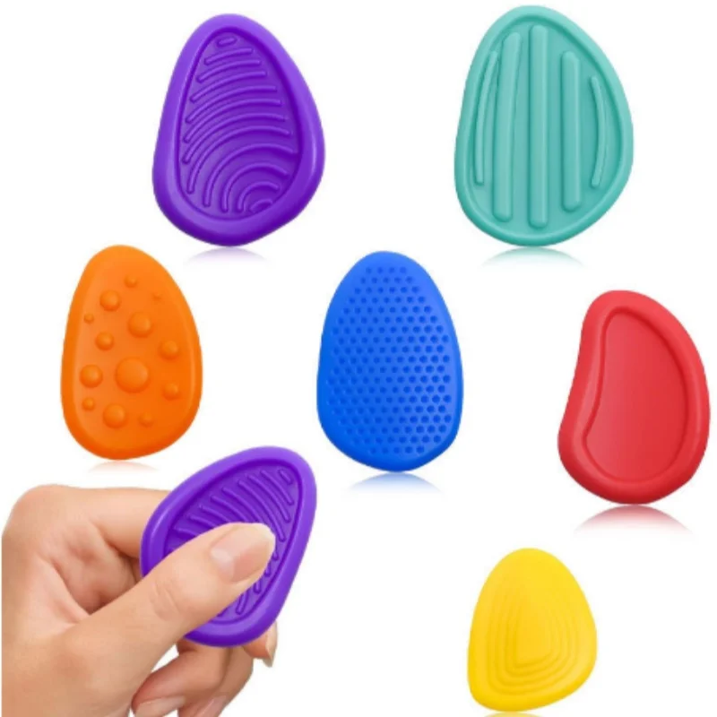 6Pcs Sensory Fidget Toys for Kids & Adults - Textured Anxiety Relief Toy Soft Stress Reliever for Autism ADHD Calming Tools