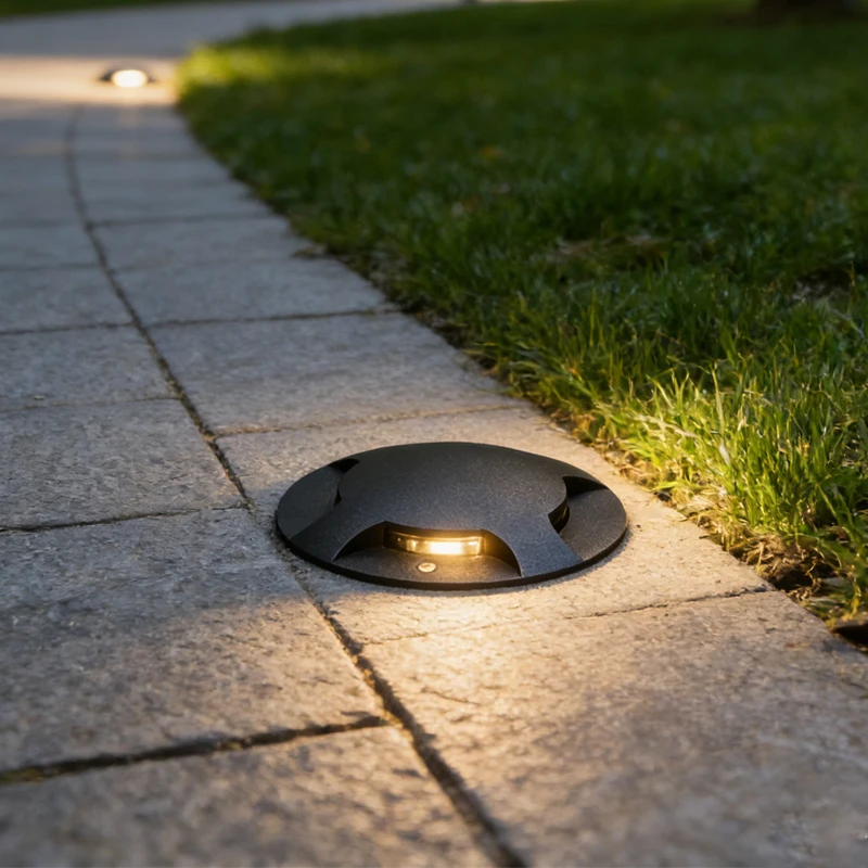 LED IP67 Embedded Ground Light Outdoor Waterproof Aluminum Alloy Buried Light 3000K Warm White Spotlight for Lawn Garden
