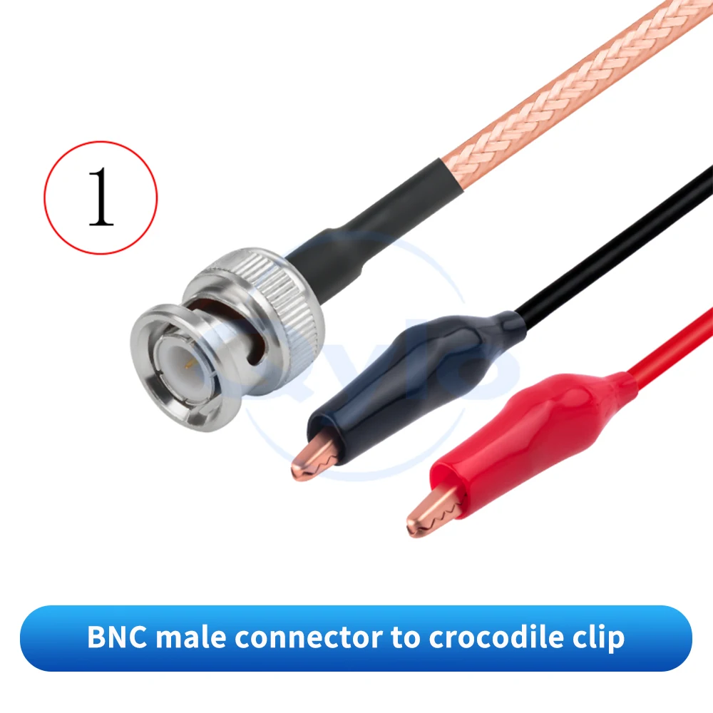 BNC Male to Female to Banana Plug/Alligator Clip Adapter Cable RG142 Silver-Plated Double-Shielded RF Cable BNC-JK (1 pcs)