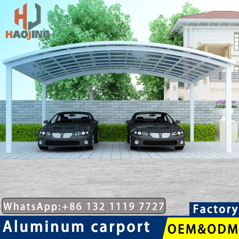 مرآب ألومنيوم مخصص 2-خيمة خارجية للسيارة 3x6x6 حديقة خارجية منفذ سيارة معدني مظلة فور أوتوماتيكية جراج أبيض رمادي #1