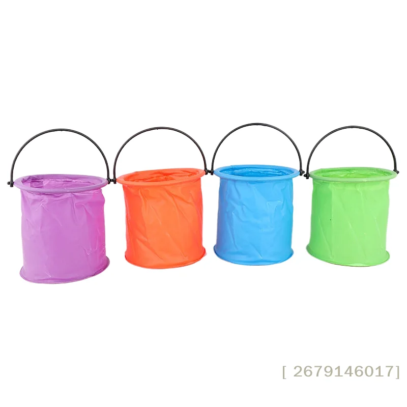 【YY26】Outdoor Sand Pool Play Tool Beach Sand Toy Play Bucket Toy Folding Collapsible Bucket Gardening Tool Kids Summer Favor - view 3