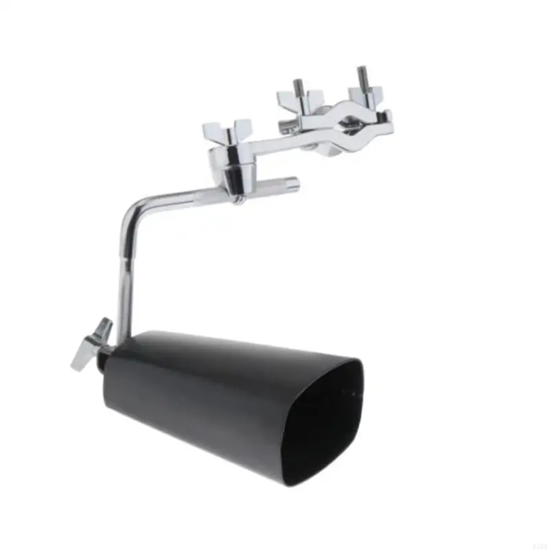 Drum Clamp Metal Cowbell Holder with Cowbell Adjustable Cowbell MountIng Bracket Clamp Percussion Instrument Accessories