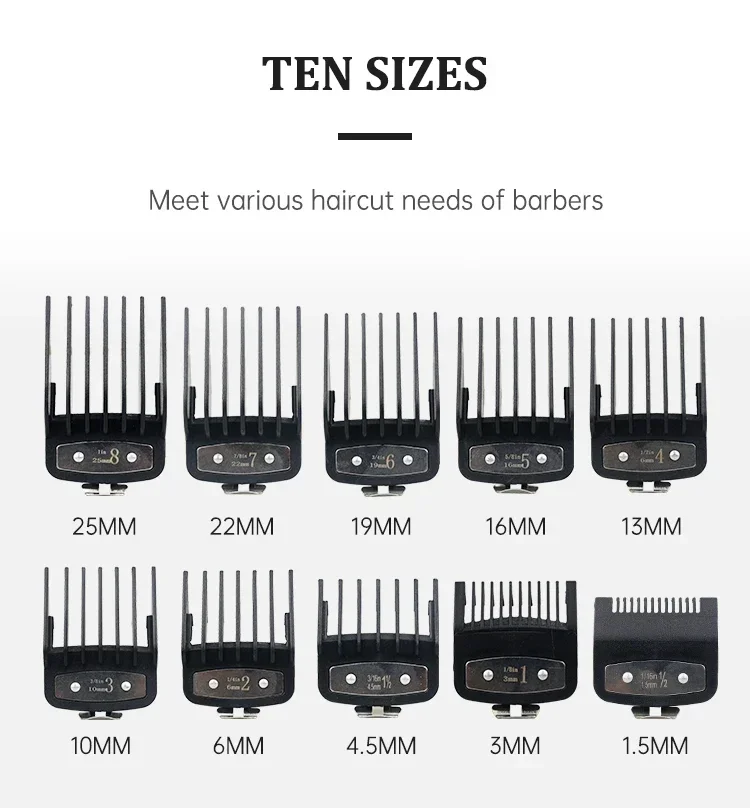 8/10 Stück Haarschneidemaschine Limit Guide Kamm für Wahl und Kemei Trimmer Universal Barber Guide Kamm Haarschnitt Werkzeug Clipper Limit Kämme – Detail 22