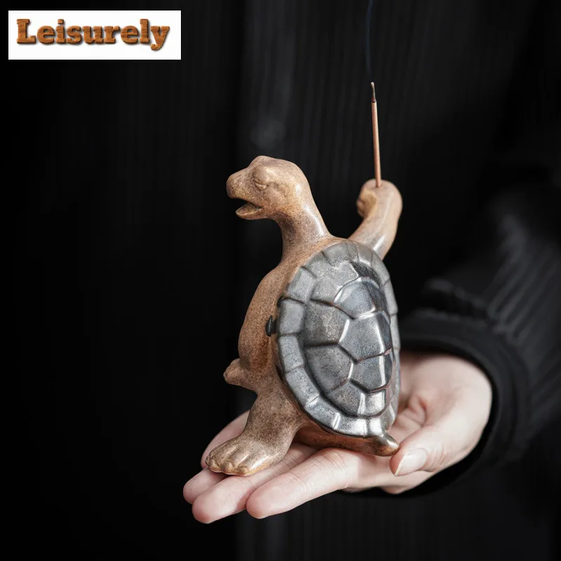 Ceramic Turtle Immortal Incense Holder Incense Smoke Waterfall Incense Burners Aromatherapy Censer Home Supplies Craft Ornaments