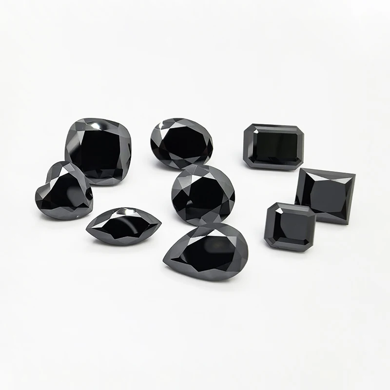 Black Moissanite Stones with GRA Certificate 0.5-5.0ct Round/Pear/Oval/Emerald/Heart/Cushion/Princess/Asscher/Marquise Cut