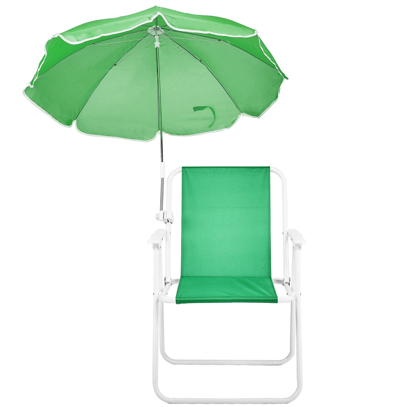 

Folding Beach Chair with Umbrella Lightweight 265LBS Capacity Outdoor Camping Green