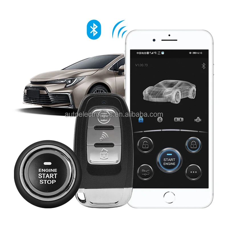 

APP Control Car Kit Push Start Stop System Button Engine Intelligent Ignition System Central Locking Car PKE Keyless Entry Auto