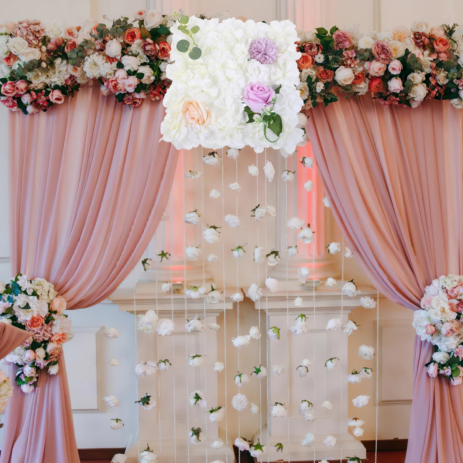 

Artificial Flowers 30cm Rose Wall Panel Decor Wedding Background Decorations Plastic Flower Arrangement Faux Silk Flowers