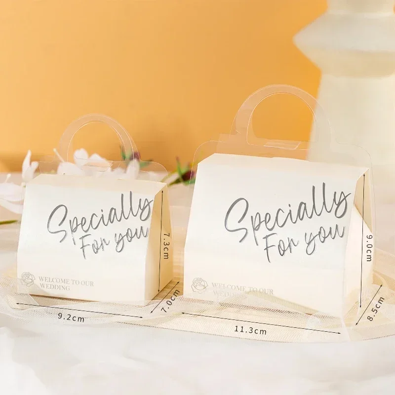 

50pcs Wedding PVC tote bag Birthday gift bag Premium transparent Valentine's Day gift bag