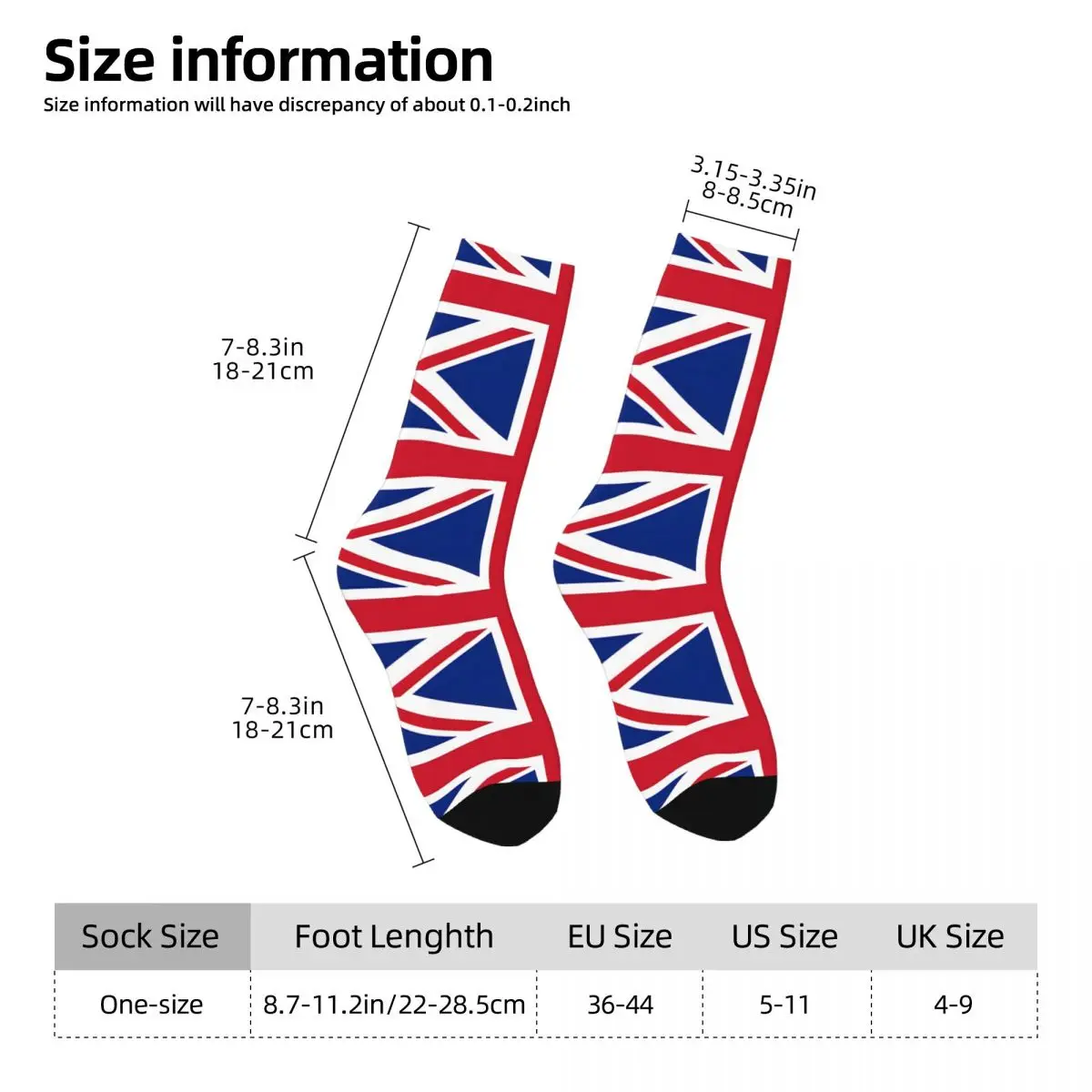 United Kingdom Flag Union Jack Unisex Winter Socks Running Happy Socks Street Style Crazy Sock