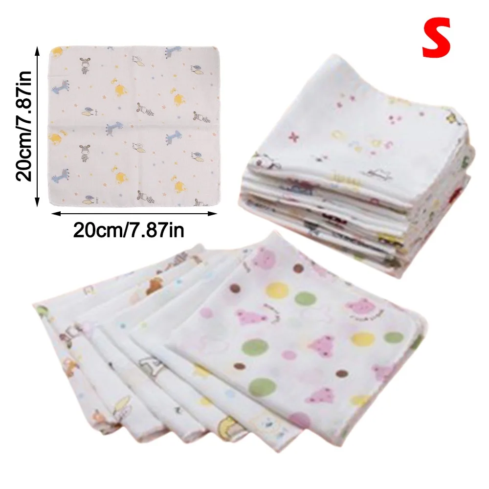

New Cotton Baby Towel Printed Reusable Newborn Bib Square Scarf