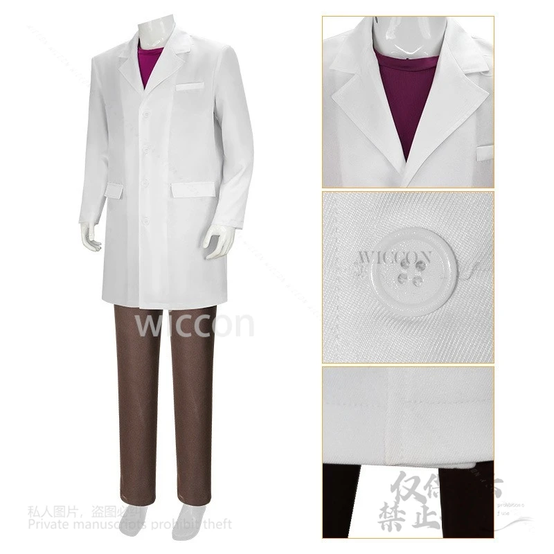 لعبة جيرالد أزياء تنكرية إيجمان جد أبيض مجموعات كاملة بدلة موحدة للبالغين رجل حفلة الهالوين وعيد الميلاد