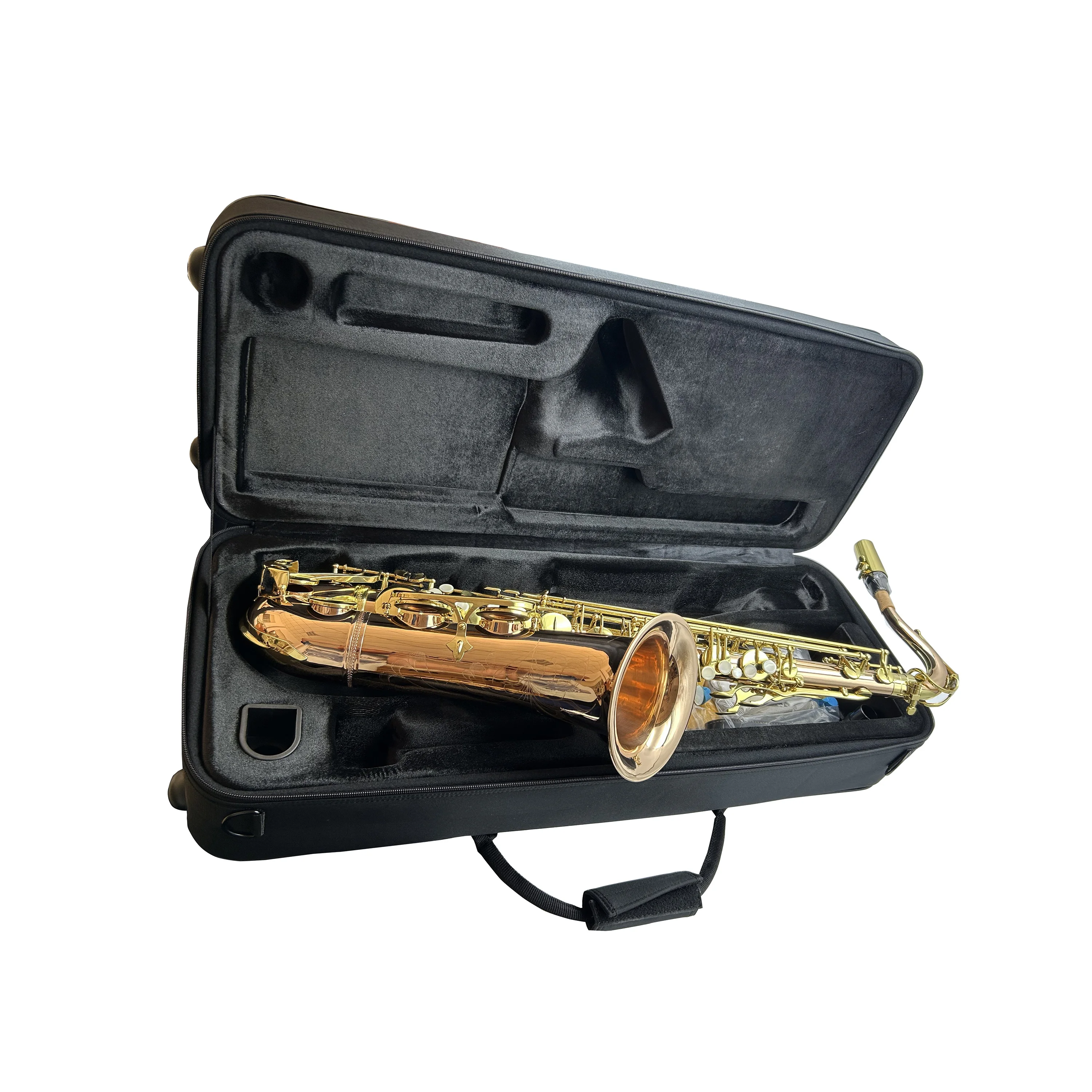 Professional Phosphorus Copper Double Sterns Tenor Saxophone BB Tone Adjustable Foldable Woodwind With Waterproof Case