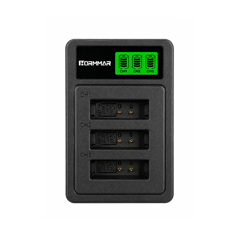 NB-13L 3 Slot LCD Battery Charger for Canon PowerShot G1 X Mark III G5 X G7 X G7 X Mark II G9 X G9 X Mark II