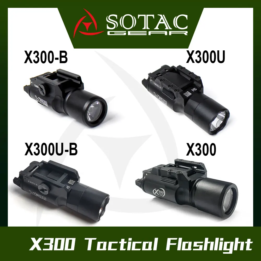 

Тактический фонарь SOTAC X300/X300U/X300-B/X300U-B X300 Ultra Weaponlight с постоянным/моментальным режимом работы для 20-мм планки