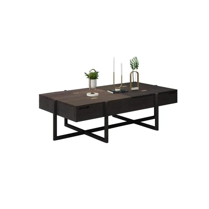 Living room combination side table smoked light luxury coffee table
