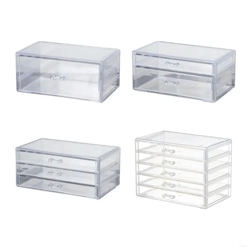 Elegant Acrylic Makeup and Jewelry Drawer Organizers Beauty Container with Multi Layer Design for Home and Vanity Use