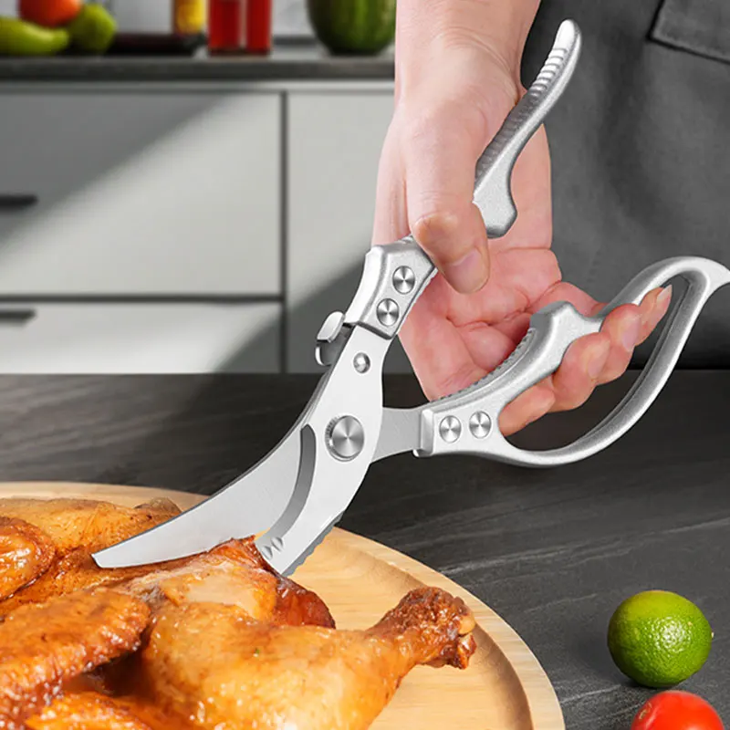 1PC Heavy duty kitchen scissors sharp turkey barbecue scissors chicken bone scissors, multipurpose stainless steel scissors