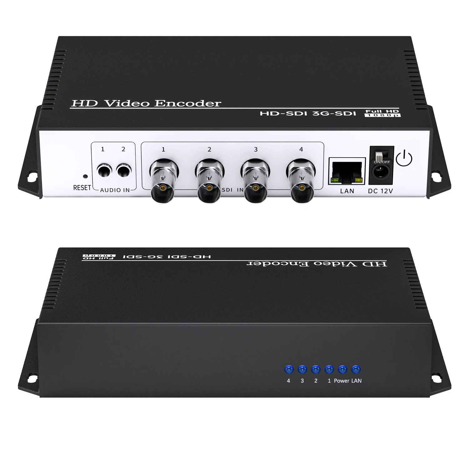 UNISHEEN 4 Channel SDI Video Encoder HD H.265 H.264 4in1 Transmitter Live SRT RTSP RTMPS UDP 4K 3G 6G IP Streaming