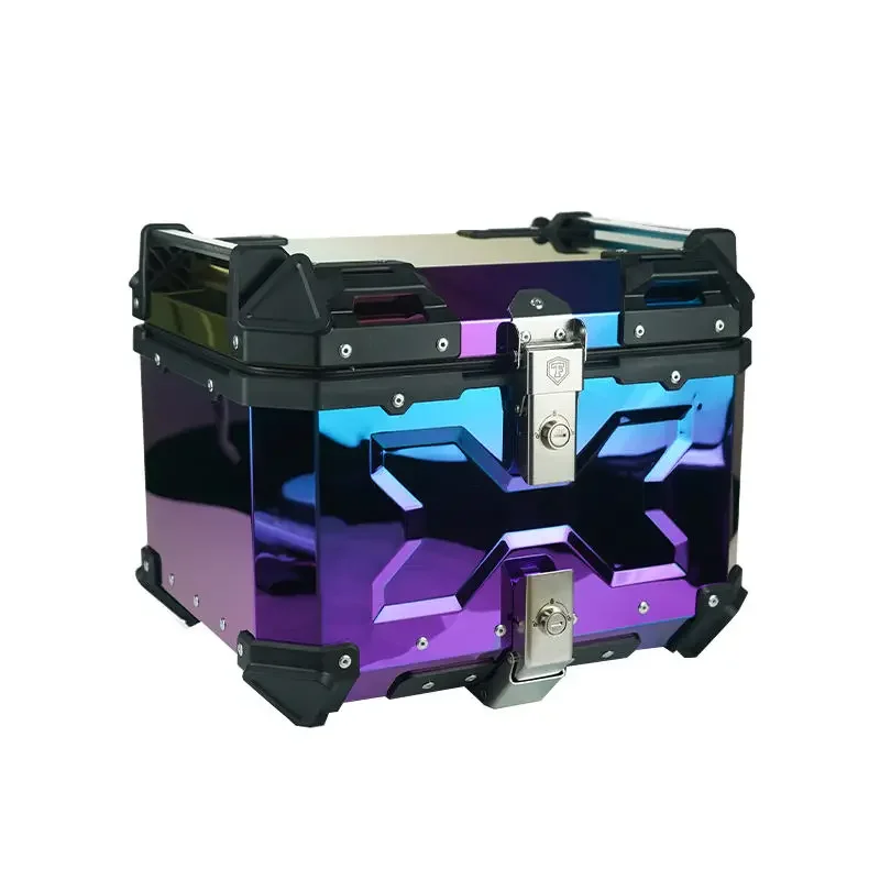 Aluminum Motorcycle Top Case, Colorful Motorbike Trunk, Durable Motorcycle Storage Box, Stylish, High-Quality