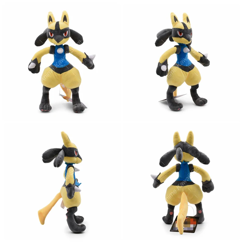 Mega Lucario Pokemon Plush Stuffed Toys Kawaii Riolu Shiny Lucario Halloween Quality Animal Peluche Doll Children Kids Gifts