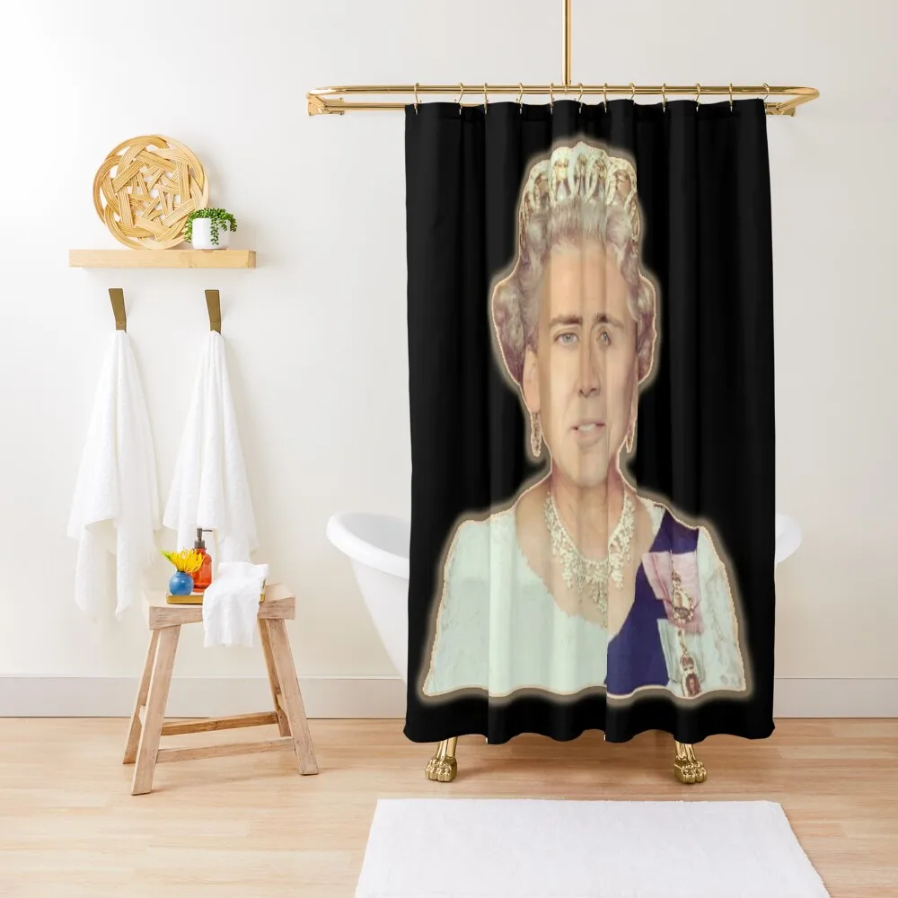 

Nicolas Cage as The Queen - Nicholas Cage - Nick Cage - Nic Shower Curtain In The Bathroom Curtain