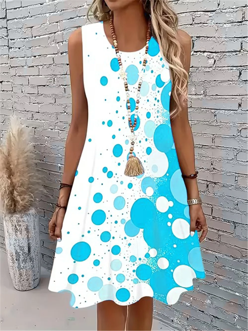 

Street Hip Hop Tie-dye Women Mini Dresses Summer Sleeveless 3D Printed Gradient Ladies Dress 3XL Plus Size Loose Casual Dress