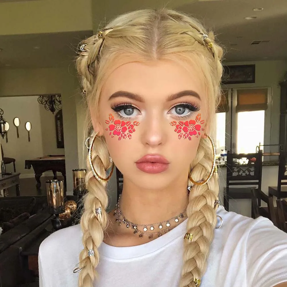 Herbruikbare gezichtsverfsjablonen Meerdere patronen uitgeholde body art verf stencils bloemen bladeren decoratieve doe-het-zelf make-up tools