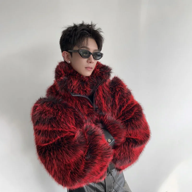 معاطف رجالية عصرية من الجلد بتصميم حافة لدغ من WTHT سترات عصرية ذات ياقة ثابتة ملونة للرجال لخريف 2025 2A2066 #3