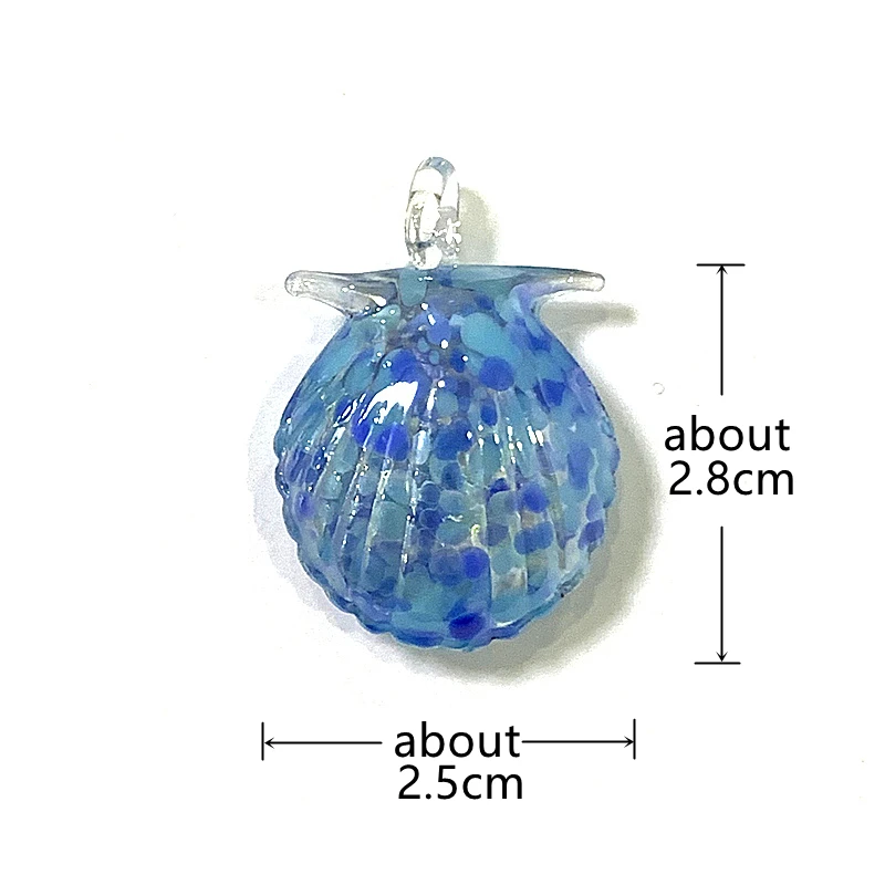 Colorful Mini Sea Shell Glass Pendant Dopamine Cute Marine Life Charm DIY Craft Jewelry Making Accessories for Handmade Lovers