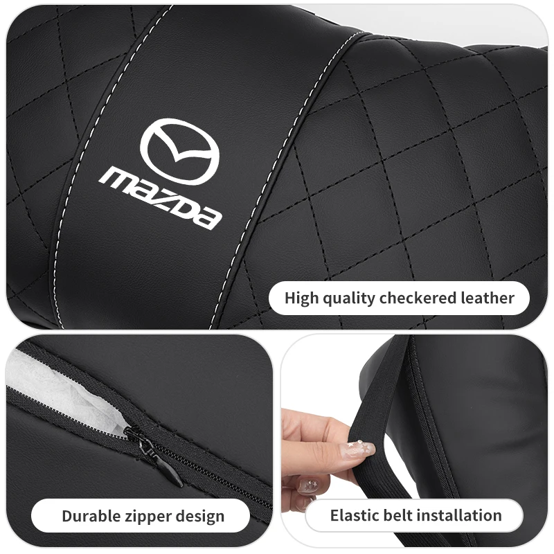 Car Headrest Neck Pillow Lumbar Support Cushion Suit Accessories For Mazda Axela Atenza CX9 MX3 MX5 RX8 RX7 MX30 CX30