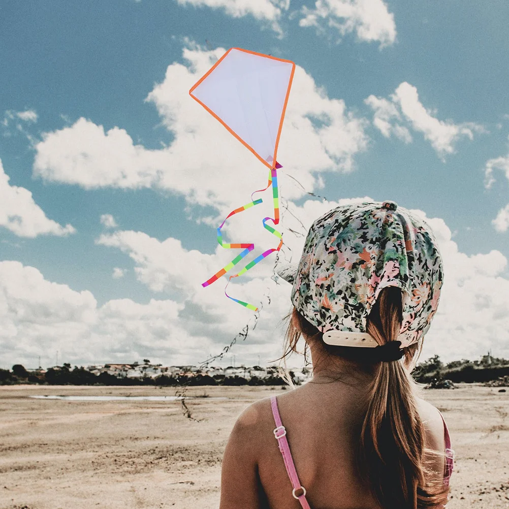 4Pcs DIY Blank Cloth Kites Kids Drawing Painting Creative Outdoor Flying Fun Family Craft Project Kids Kite Funny Drawing Kite