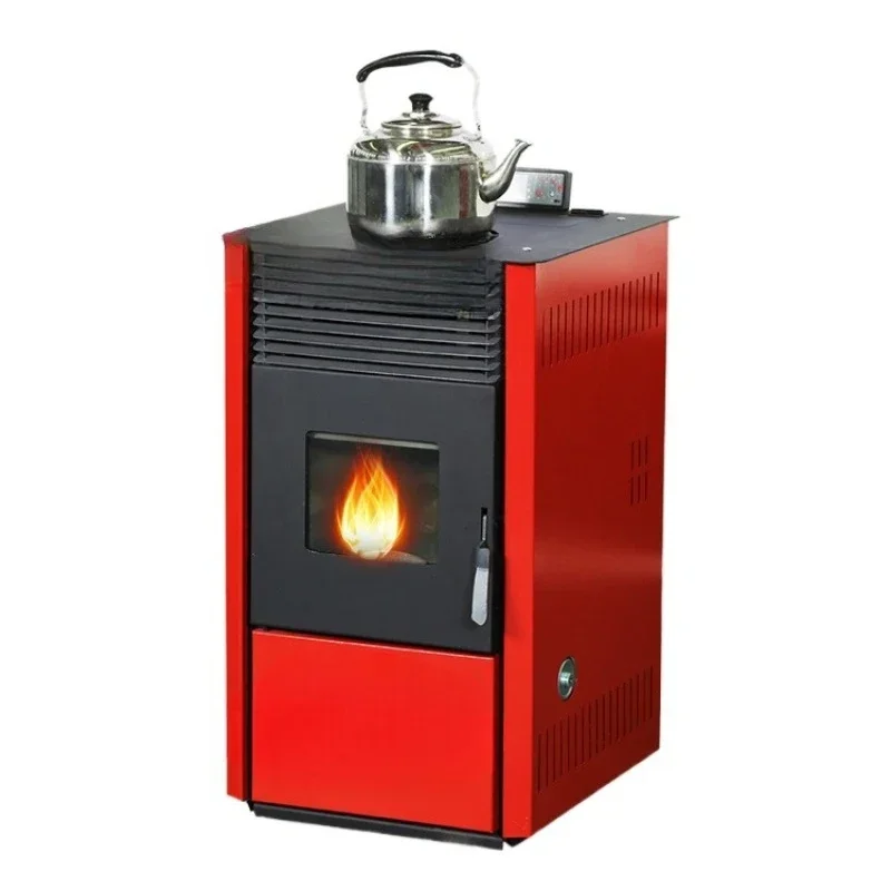 Automatic Feeding Firewood Burning Pellet Fireplace 7KW Pellet Boiler Heating Pellet Stove with Cooking Function