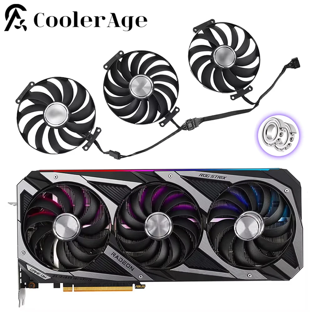 95MM CF1010U12S Wentylator chłodzący kartę graficzną do ASUS ROG STRIX RTX 3070 3080 3090 3060Ti 3080Ti 3090Ti GAMING RX6700XT RX6800 Wentylator GPU