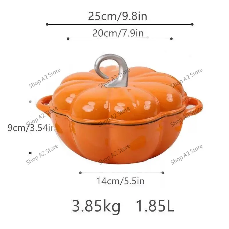 3.7L Enameled Cast Iron Pumpkin Pot Non Stick Casserole