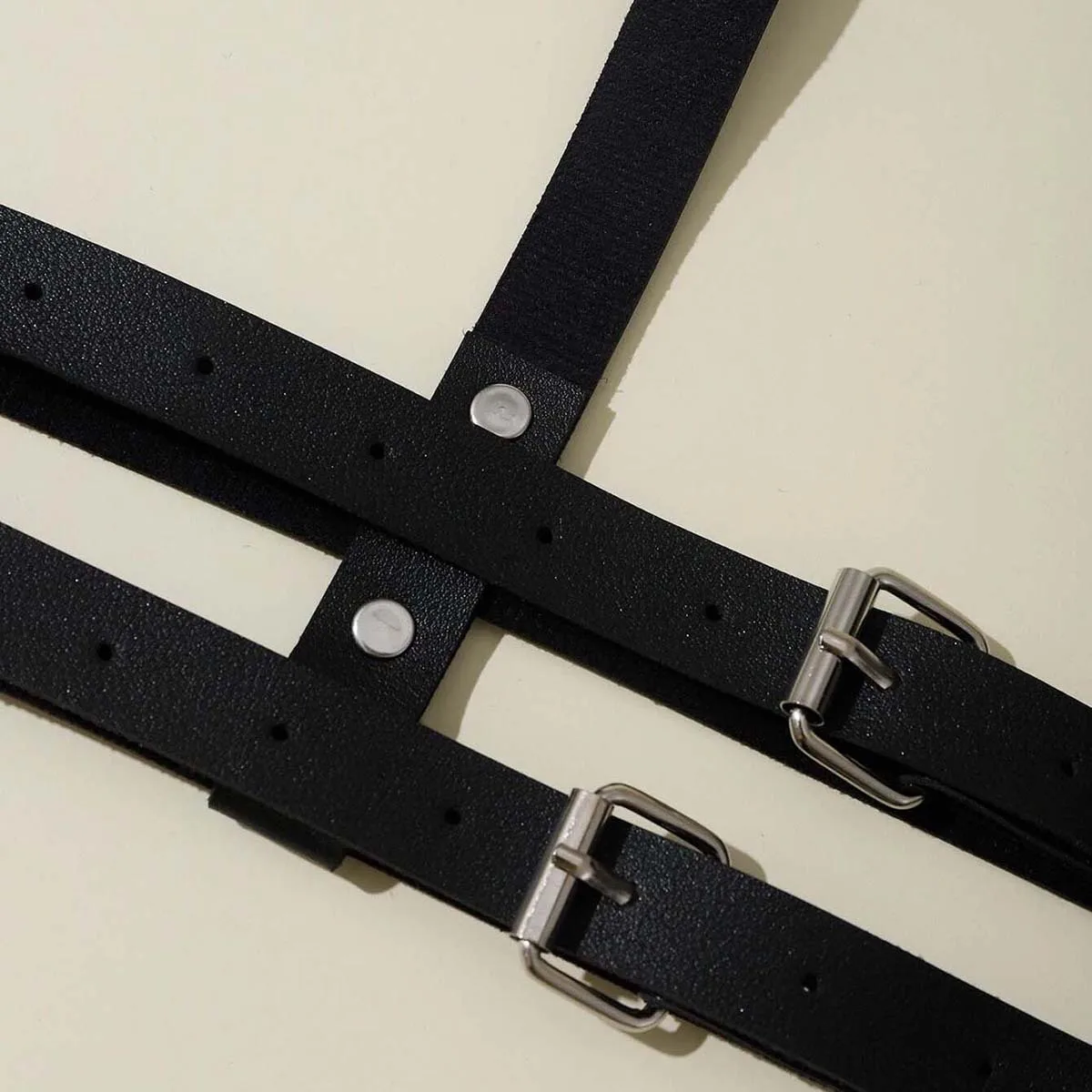 2025 مثير بولي Leather الجلود تسخير طبقة مزدوجة ملفوفة حزام الكتف لعبة الجنس النساء القوطية الشرير قابل للتعديل الجسم الملابس الداخلية زي