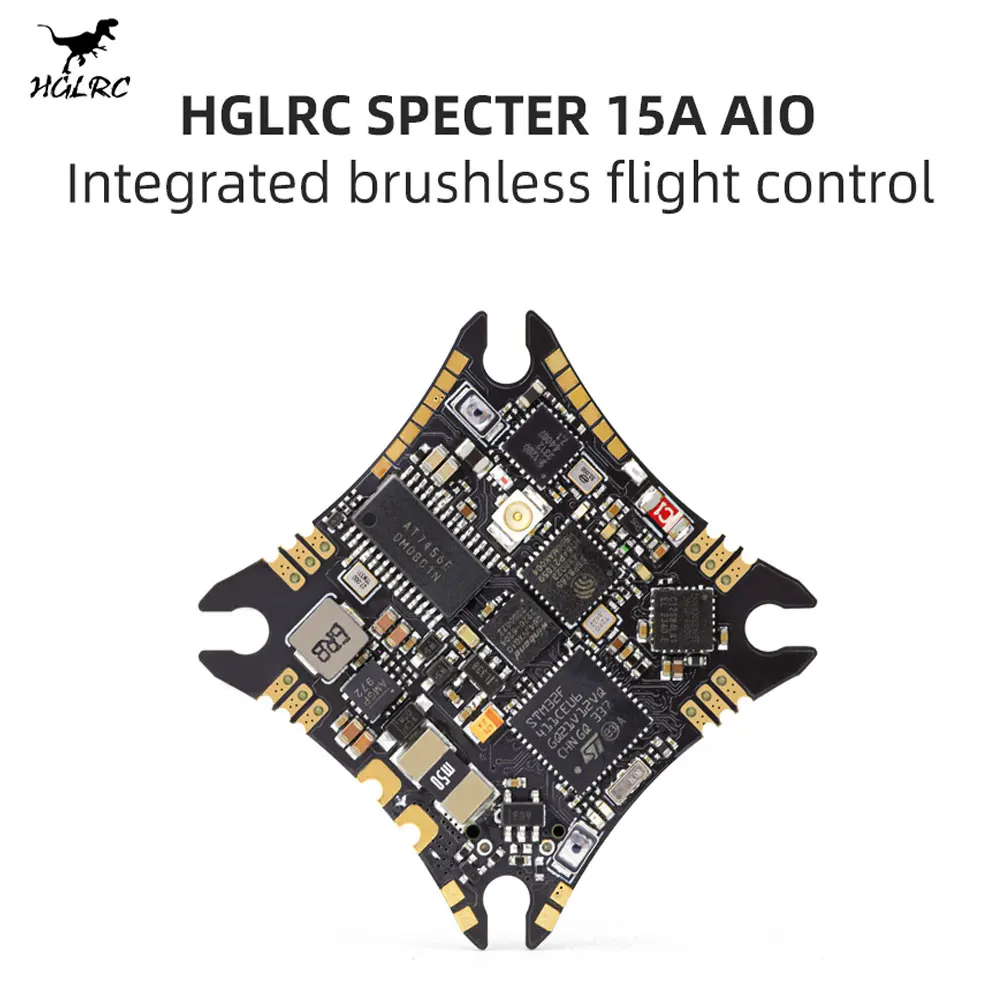 HGLRC SPECTER 15A AIO MPU6000 F411 Flight Controller Bluejay 15A 4in1 ESC UARTS ELRS 2.4G RX 2-4S 25.5X25.5mm for RC FPV Drones