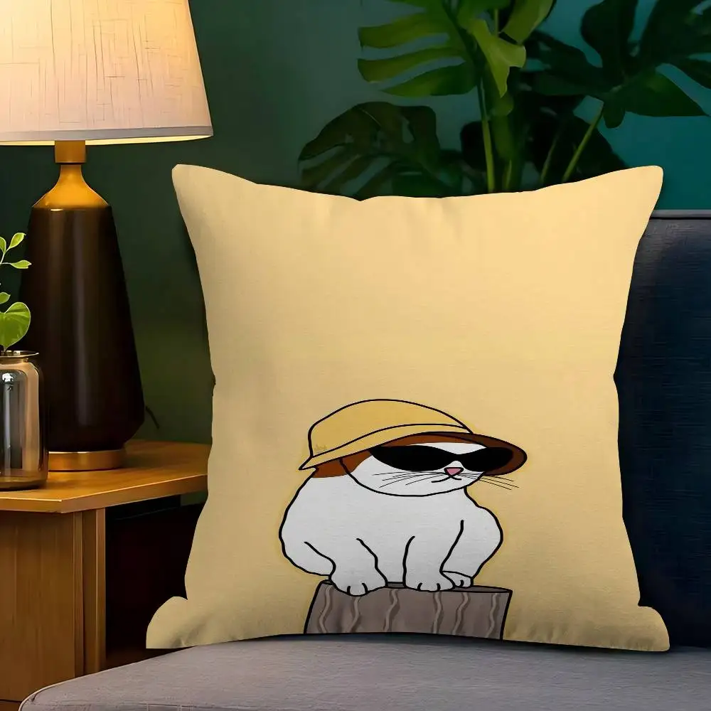 

Cool Cat Pillow Gift Home Office Decoration Bedroom Sofa Car Cushion Cover Case 45x45