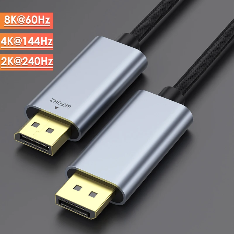 8K@60Hz 4K@144Hz USB 3.1 Type C To DP 1.8M Cable Dynamic HDR USB C Displayport Thunderbolt 3 4 4K@60 For MacBook Pro Air Laptop