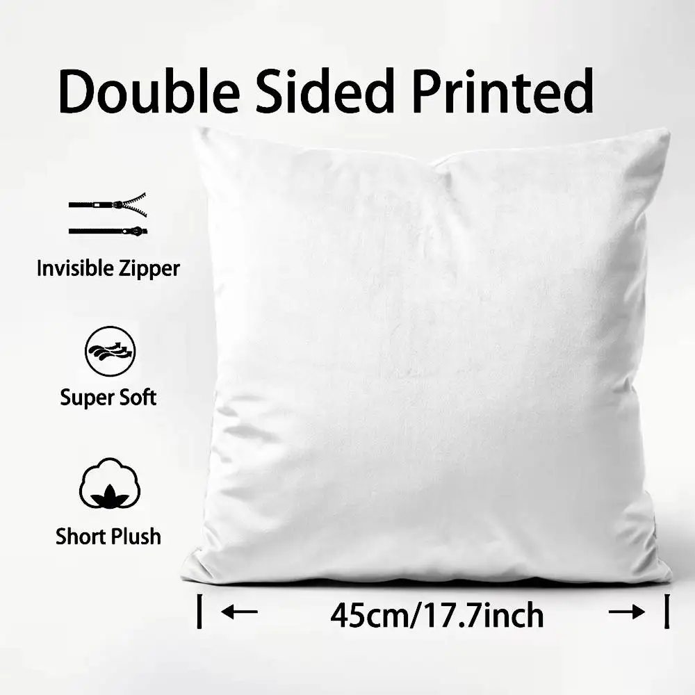 غطاء وسادة مربع من توماس ذا تراين، غطاء وسادة مضاد للغبار، سحاب غير مرئي، غطاء وسادة أريكة قطيفة قصيرة حريرية