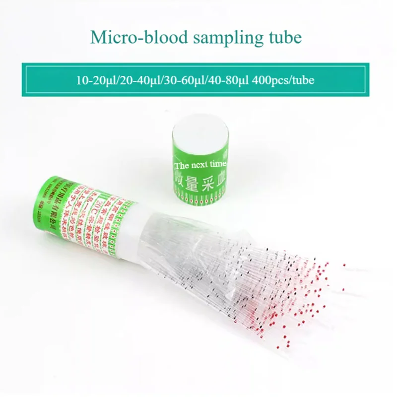 400 pcs/tube disposable micro blood collection straws 20ul terminal use conventional blood collection capillary sampling tubes