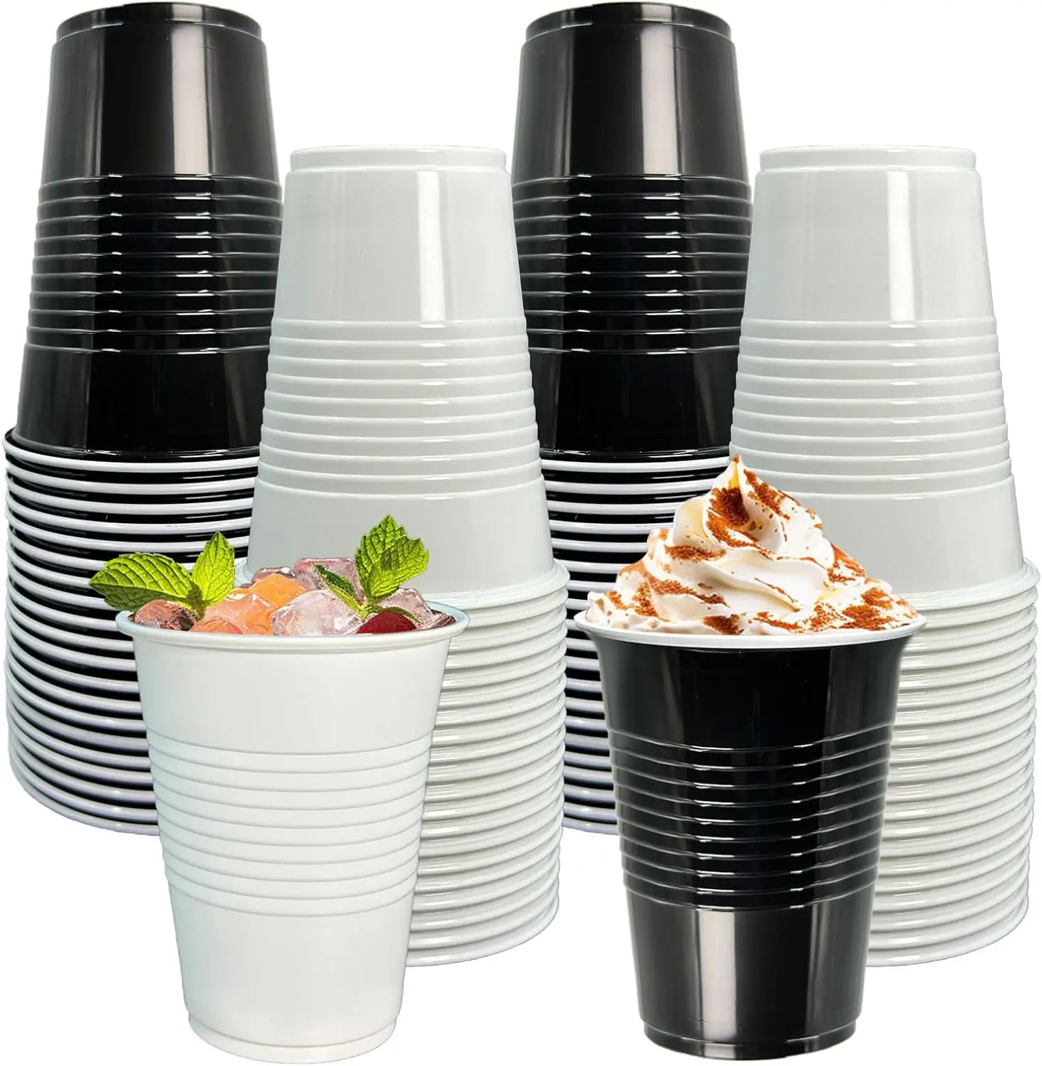 60 Pack 16 oz Plastic Party Cups Disposable Cold Drink Cups for Graduation Wedding Birthday Holiday Events Party Supplies Gift