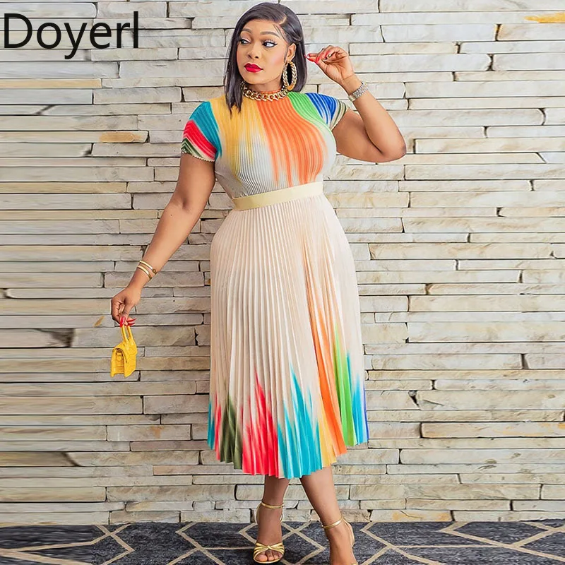 Ensemble deux pièces élégant pour femmes, tenues de printemps et d'été, petit haut à manches courtes + robe Maxi plissée taille haute, ensembles assortis