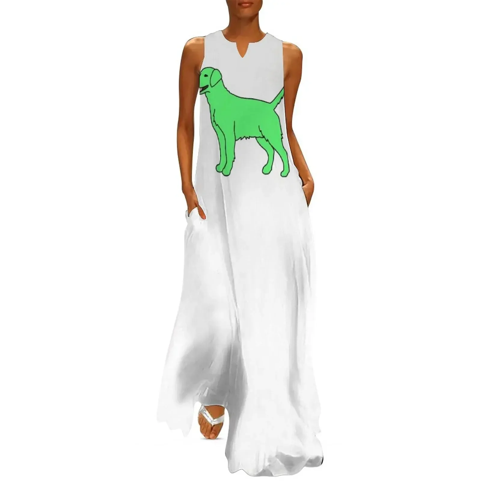 

Neon Green Dog Long Dress dresses with long sleeves Elegant gown Clothing dresses for official occasions Dress