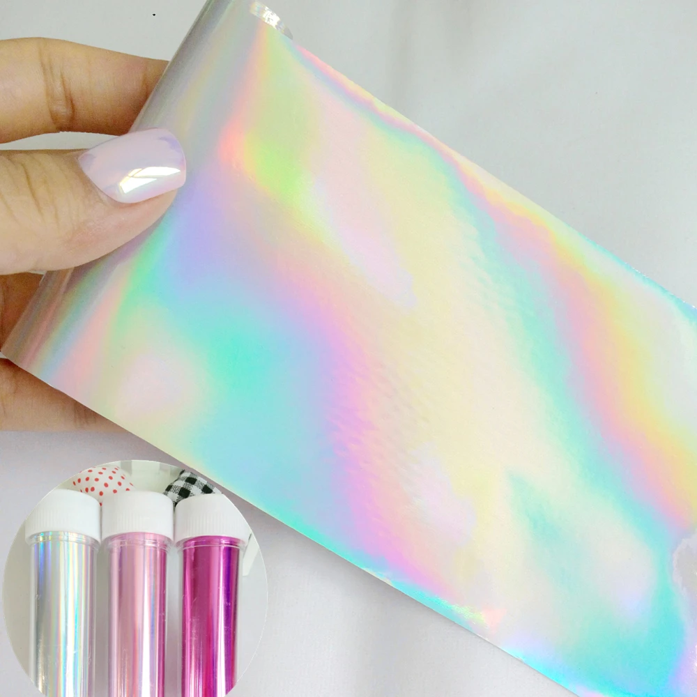 8cm Wide Holographic Transfer Foils Thin Fashion Nail Stickers DIY Nail Art Manicure Decal