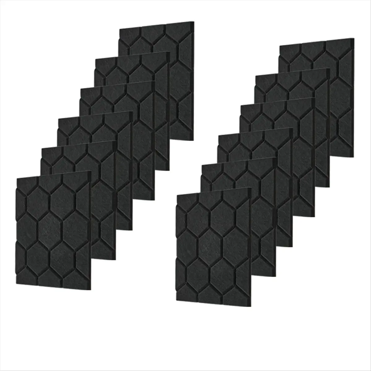 ABUA Acoustic Panels Soundproof Wall Panels Self Adhesive Acoustic Panels Soundproof Panels 12 Pack Black