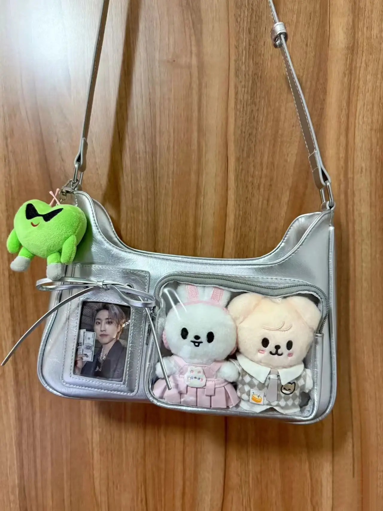 SS Y2k Harajuku حقيبة كتف المرأة الكورية شفافة Ita حقيبة المدرسة حقيبة كروسبودي الإناث اليابانية مصمم Preppy حقيبة يد محفظة #4