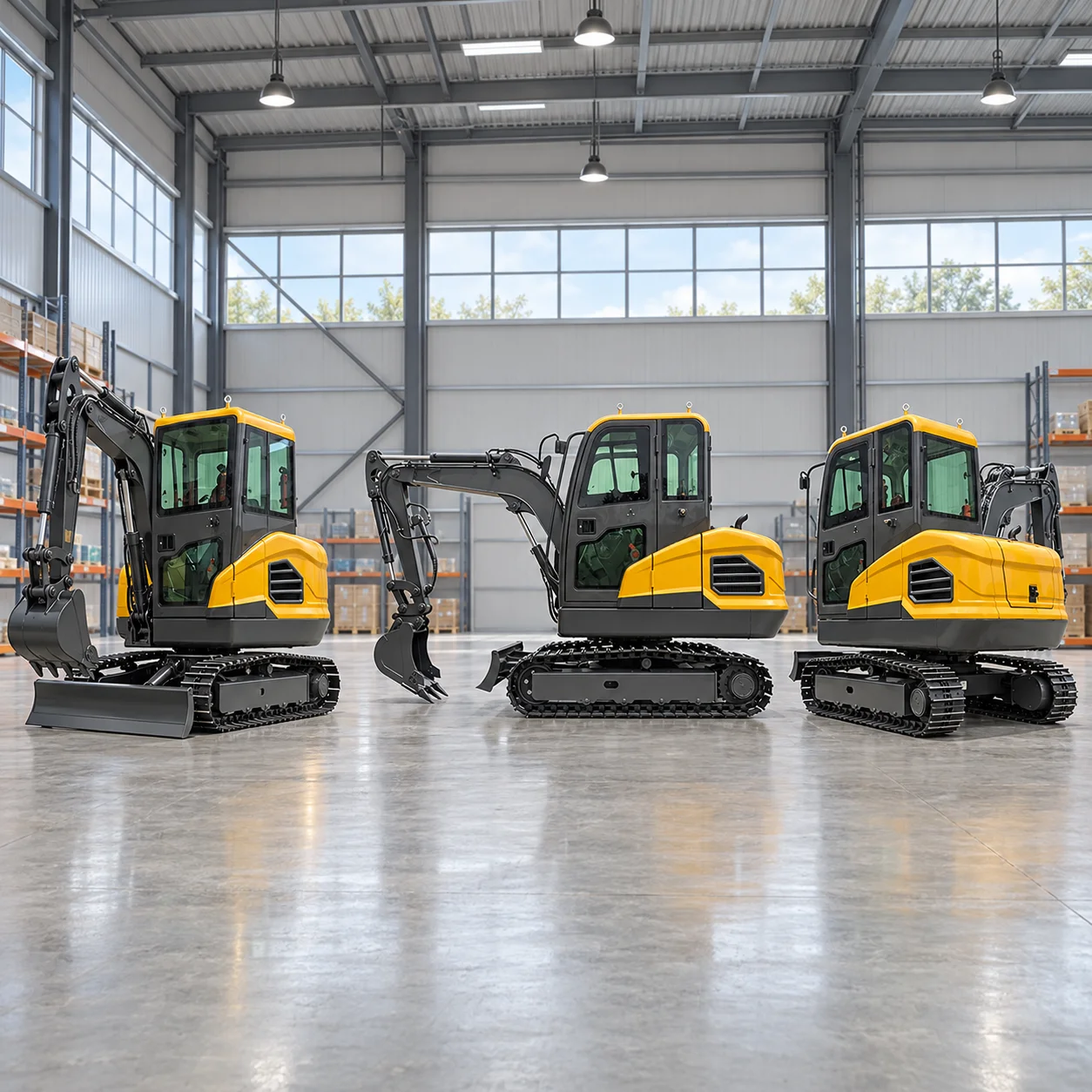 OKW40 Hydraulic Crawler Digger 4.63m Digging Reach 2.545m Depth 99L/min Flow for Drainage, Garden and Road Projects
